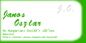 janos oszlar business card